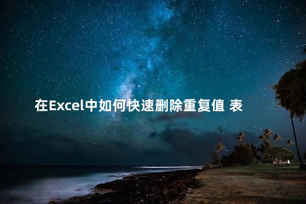 在Excel中如何快速删除重复值 表格删除重复值怎么删除